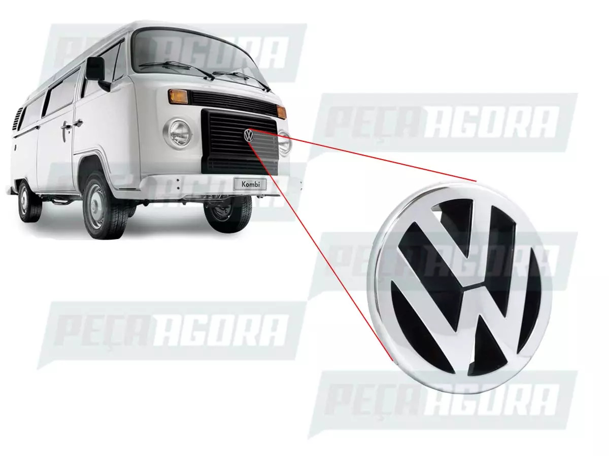 EMBLEMA DIANTEIRO VW VOLKSWAGEN KOMBI REFRIGERADA AGUA JETTA POLO (1T0853601AFDY