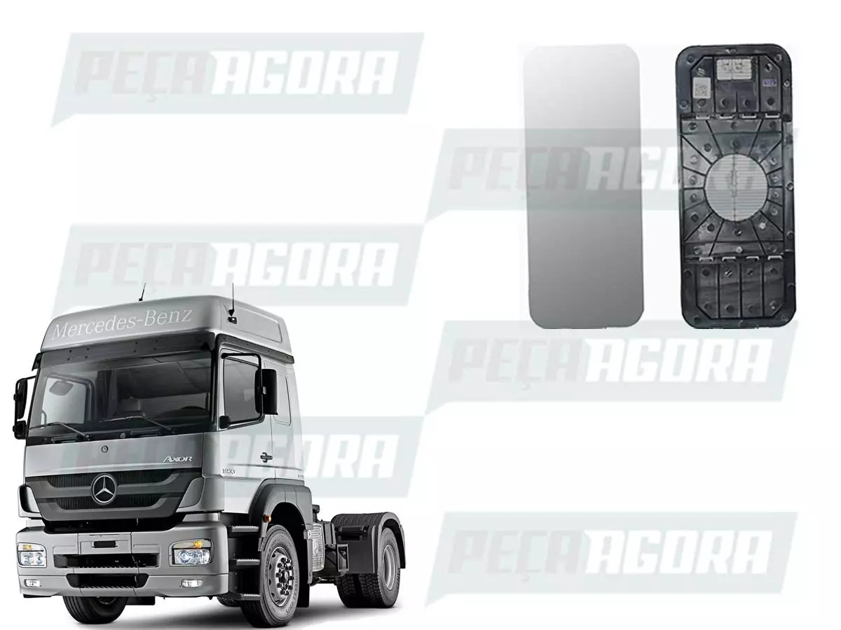 VIDRO ESPELHO PRINCIPAL RETROVISOR ELETRICO MB AXOR ATEGO COM DESEMBACADOR  (002