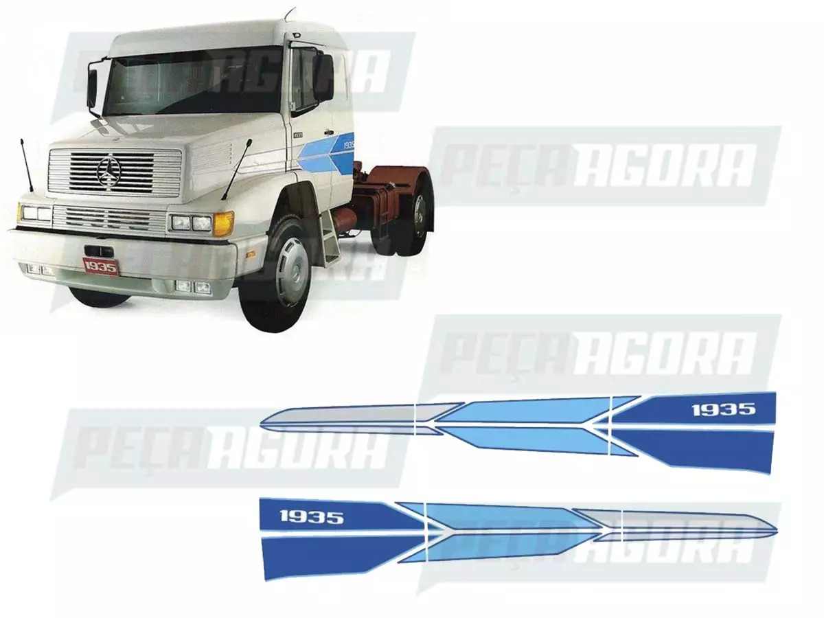 FAIXA DECORATIVA MB MERCEDES BENZ 1935 PAR AZUL (7038A)