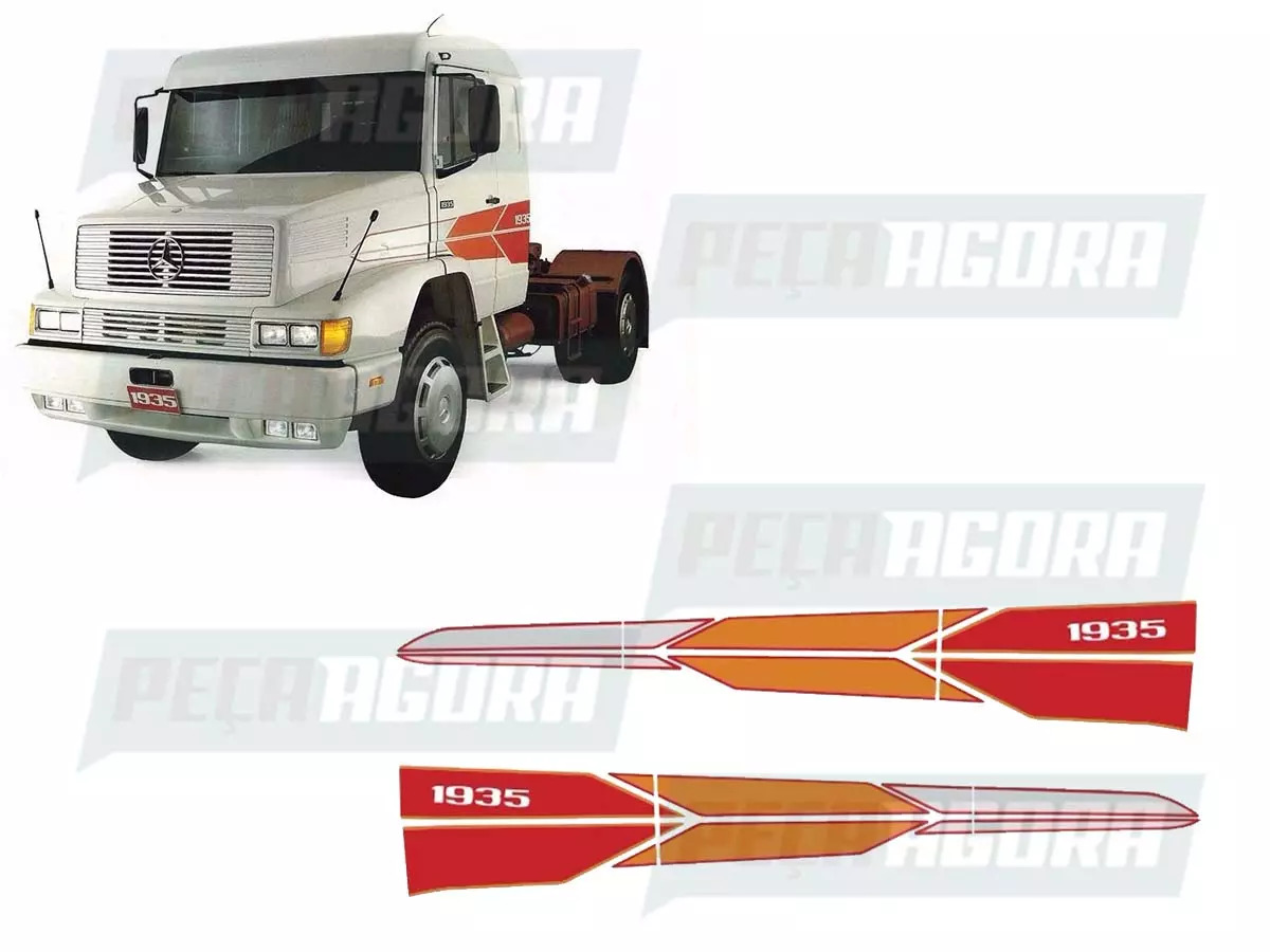 FAIXA DECORATIVA MB MERCEDES BENZ 1935 PAR VERMELHO (7038V)