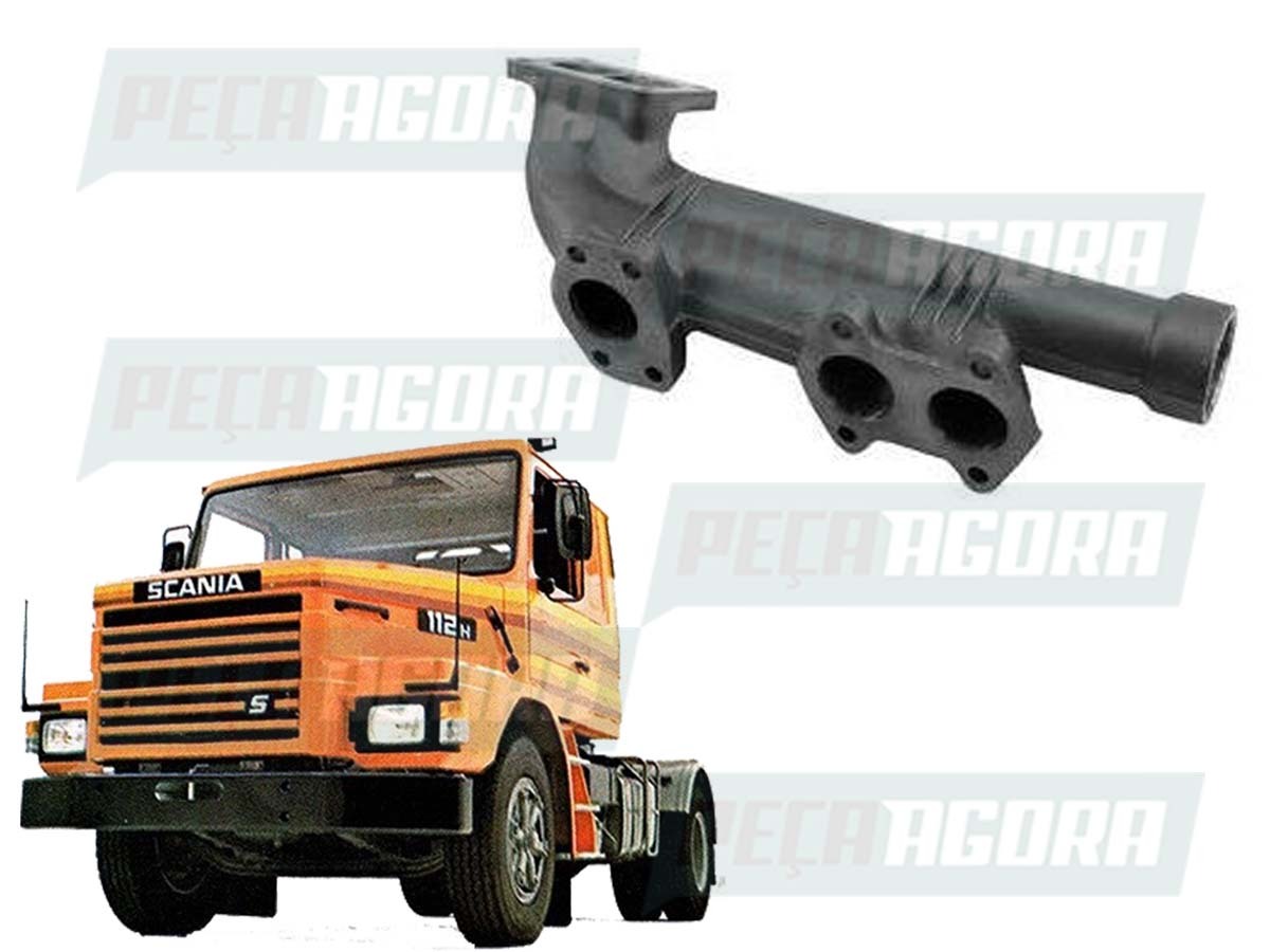 COLETOR ESCAPE EXAUSTAO CENTRAL PARA SCANIA 112 HW F113 K113 R113 T113 (1109279)