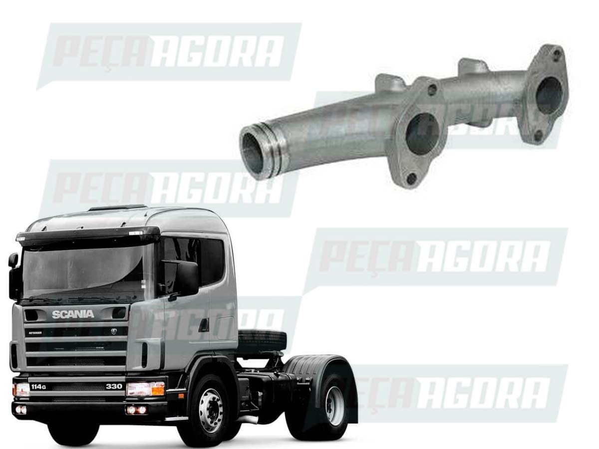 PONTA COLETOR ESCAPE DIREITA ESQUERDA PARA SCANIA 114 124 C/ 8 ANEIS (1374099)