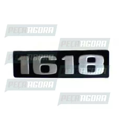 EMBLEMA PLASTICO PRETO RELEVO PRATA''1618'' BICUDO (101171)