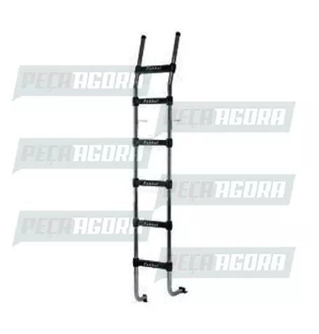 ESCADA TRASEIRA PRETA PARA IVECO EUROTECH 6 DEGRAUS 2080MM FABBOF (103073)