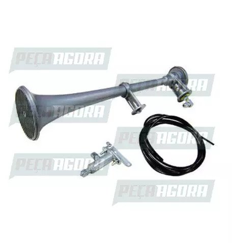 BUZINA A AR PLASTICA 01 CORNETA CINZA COM VALVULA (036039)