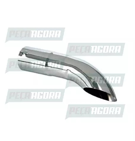 TUBO TERMINAL CURVO CROMADO 3,0'' 380MM CHANFRADO (228061)