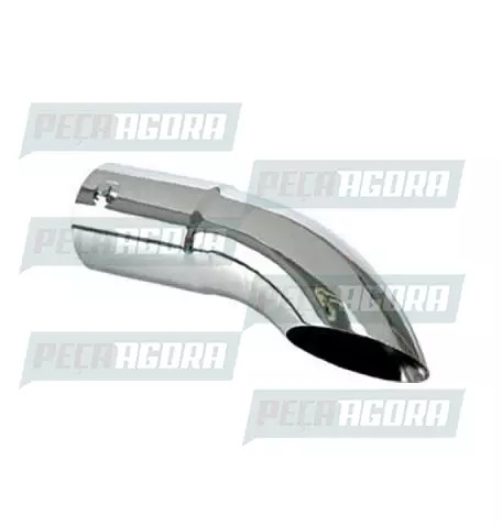 TUBO TERMINAL CURVO CROMADO 4,5'' 440MM CHANFRADO (228053)