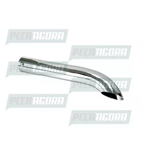 TUBO TERMINAL CURVO CROMADO 4,0'' 750MM CHANFRADO (417634)