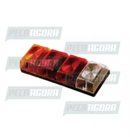 LANTERNA TRASEIRA 04 LENTES BAU GRANDE BORDAS ARREDONDADA 342* AM/VM/CR (240295)