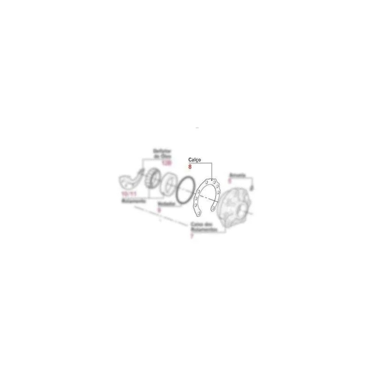 CALCO CAIXA PINHAO 0,08 DAF/FORD/IVECO/MB/VOLKS/VOLVO VM C/DIFER MS140/145/160/1