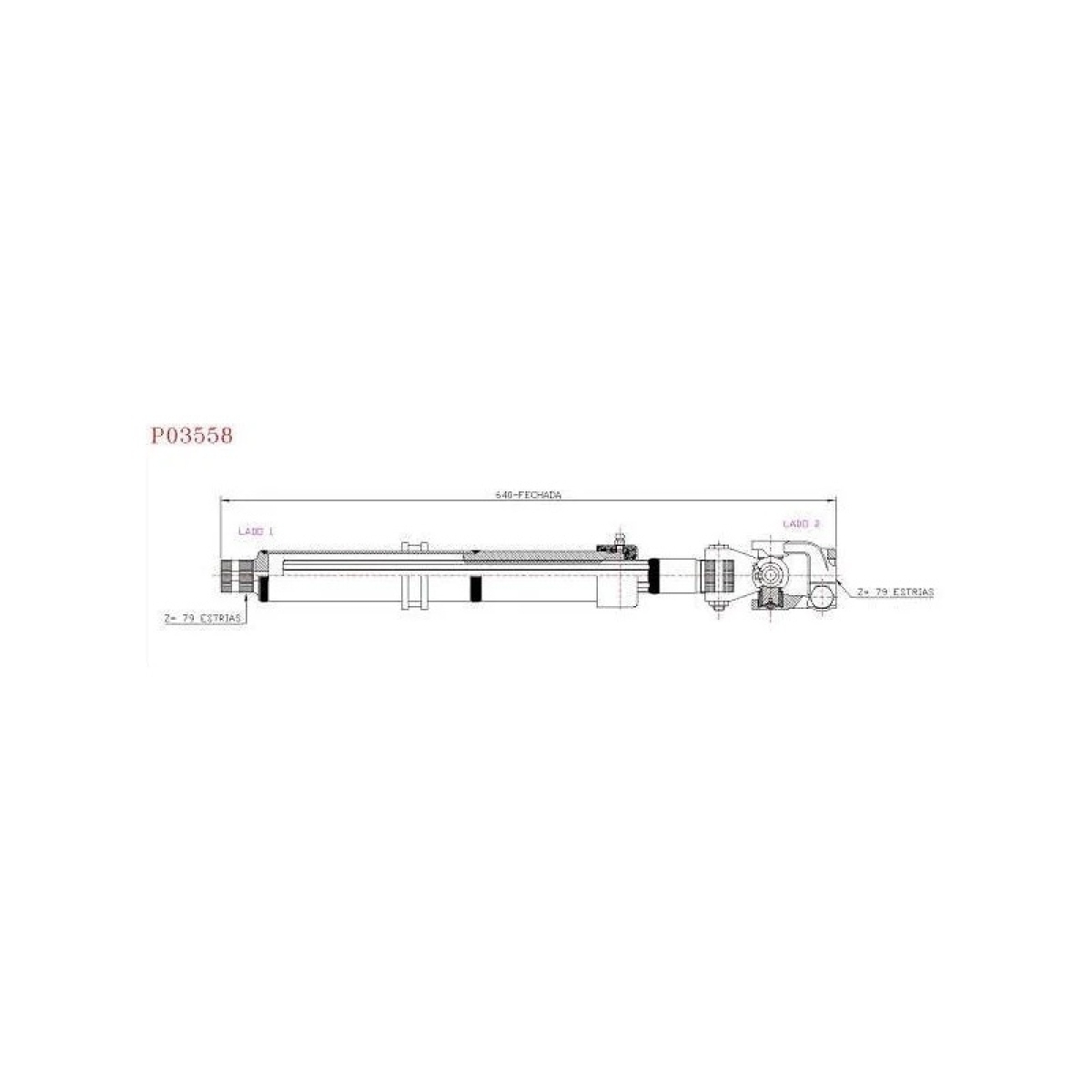 COLUNA DIRECAO 640MM/79E SCANIA P94/114/124/230/270/310/340/380/400/420 - K114/1
