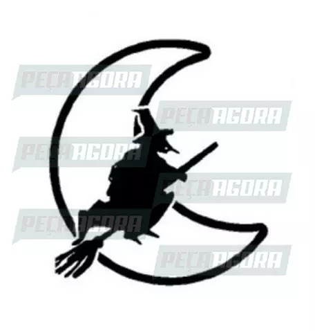 ADESIVO PLOTADO GRANDE BRUXA BRANCO (003117)