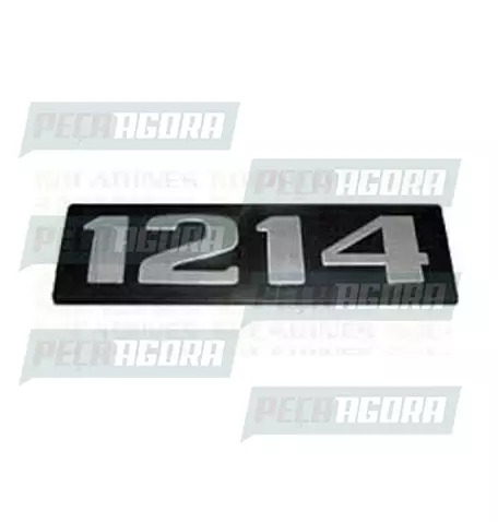 EMBLEMA PLASTICO PRETO RELEVO PRATA''1214'' BICUDO/CARA CHATA (101167)