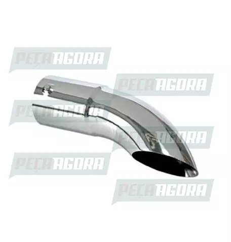 TUBO TERMINAL CURVO CROMADO 3,5'' 360MM CHANFRADO (228055)