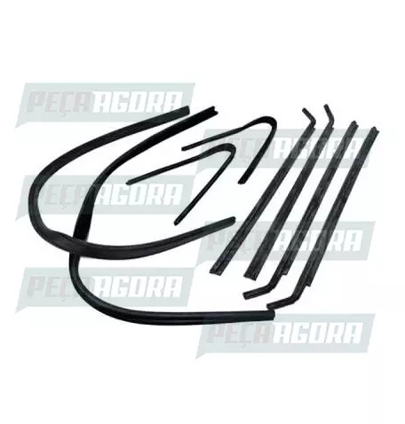 CANALETA VIDRO FORD CARGO COM PESTANA INTERNA (8 PECAS) (054018)