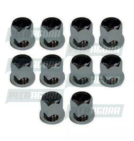 CAPA PORCA RODA UNID.  CROMADA PADRAO 19 MERCEDES BENZ 608 COM ABA (059011)