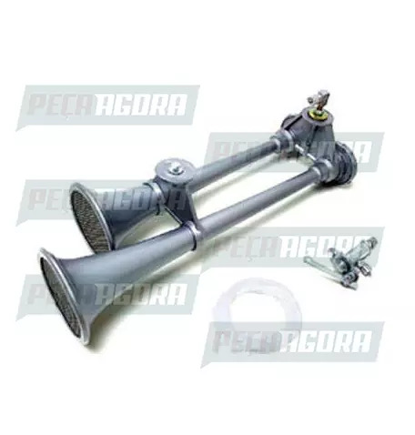 BUZINA A AR PLASTICA 02 CORNETAS BIG CINZA COM VALVULA (036040)