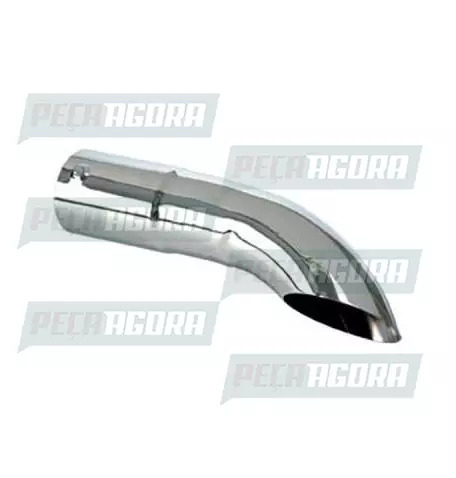 TUBO TERMINAL CURVO CROMADO 3,5'' 460MM CHANFRADO (228062)