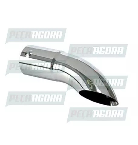TUBO TERMINAL CURVO CROMADO 2,5'' 265MM CHANFRADO (228057)