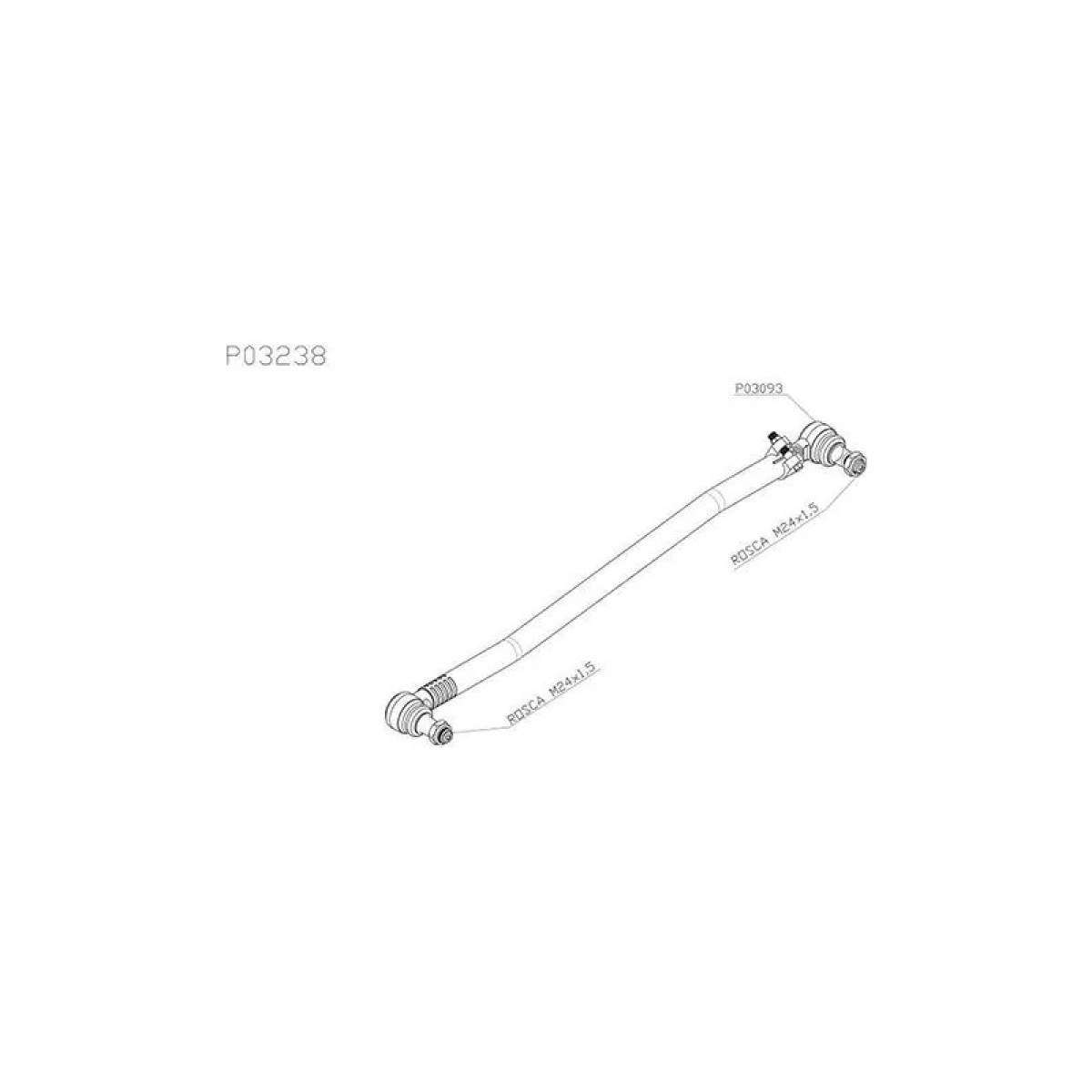 BARRA DIRECAO 935MM MBB O500 M/R/V O105A 12/06 DIANT.FREIO A TAMBOR (6344600005-