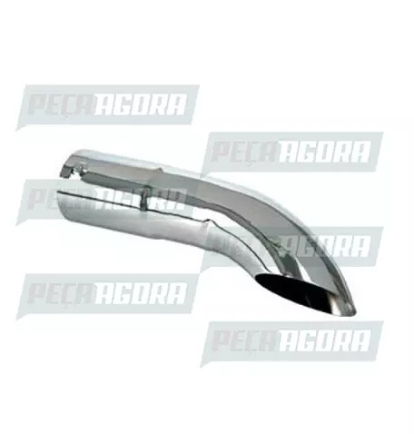 TUBO TERMINAL CURVO CROMADO 4,5'' 570MM CHANFRADO (228051)