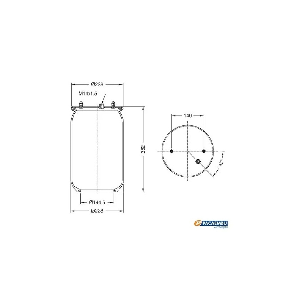 KIT REPOSICAO MOLA PNEUMATICA DESCONT SCANIA K124 (1440303K-8460)