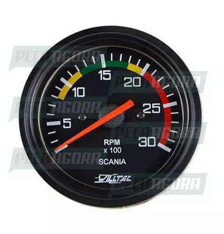 RELOGIO PARA SCANIA TACOMETRO 864HTZ 3000RPM 24V 80MM 12M (533166)