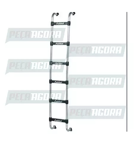 ESCADA TRASEIRA PRETA VOLVO FH/NH CABINE ALTA 6 DEGRAUS FABBOF (103072)