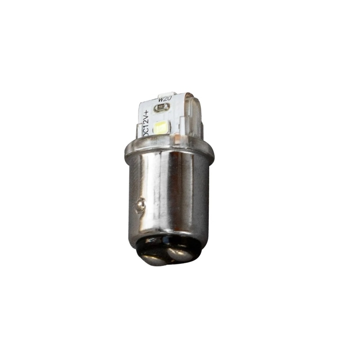 LAMPADA 12V 2 POLOS LED (PINO DESENC) LANTERNA/FREIO - 3 LED BRANCO - CX C/10 (U