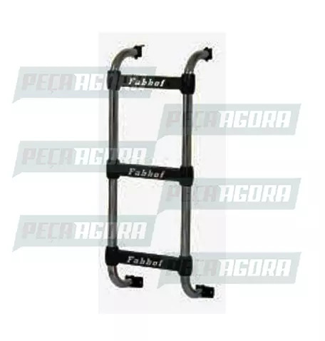 ESCADA TRASEIRA CROMADA FORD CARGO ANTIGO 03 DEGRAUS FABBOF (103047)