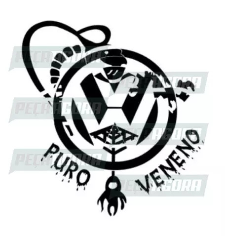 ADESIVO PLOTADO GRANDE PURO  VOLKSWAGEN BRANCO (003089)