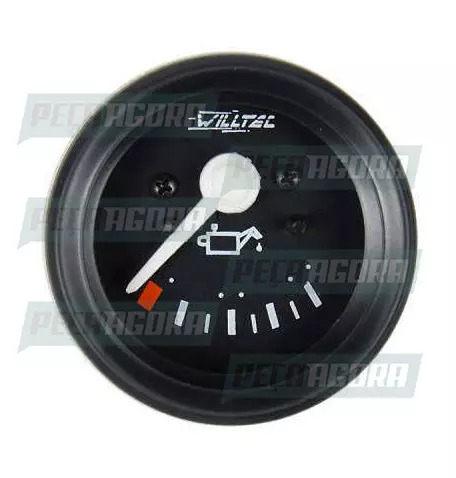 RELOGIO VOLKSWAGEN MANOMETRO OLEO 24V COM SOQUETE 52MM CROMADO WILLTEC (TAR91955