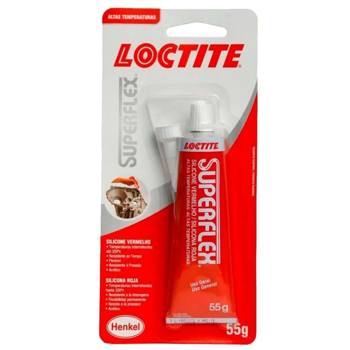 SILICONE VERMELHO SUPERFLEX 55G DIVERSAS (SUPERFLEX-2937881)