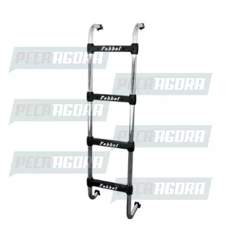 ESCADA TRASEIRA PRETA PARA IVECO EUROTECH 4 DEGRAUS FABBOF (103064)