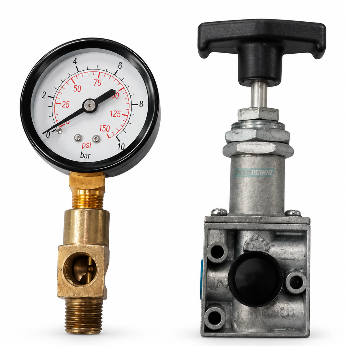 VALVULA COMPLETA SUSPENSOR 3 ESTAGIOS NIPLE MANOMETRO ROSCA 1/4 NPT 3 SAIDAS FIX