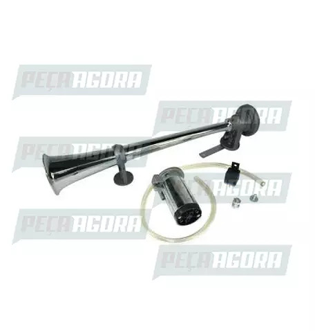 BUZINA A AR PLASTICA 01 CORNETA CROMADA COM COMPRESSOR COM RELE (420155)