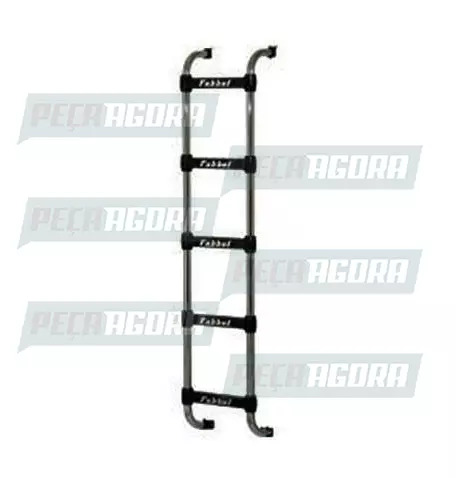 ESCADA TRASEIRA CROMADA VOLVO FH CABINE BAIXA COM CLIMATIZADOR 5 DEGRAUS FABBOF 