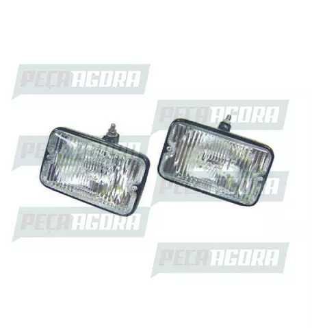 PAR FAROL RETANGULAR VIDRO RAIADO 155X95 MM PARAFUSO MED AURILUX (242113)