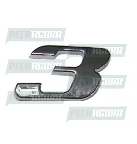 EMBLEMA CROMADO ADESIVO MB ATEGO/AXOR ''3'' (9438171414.)