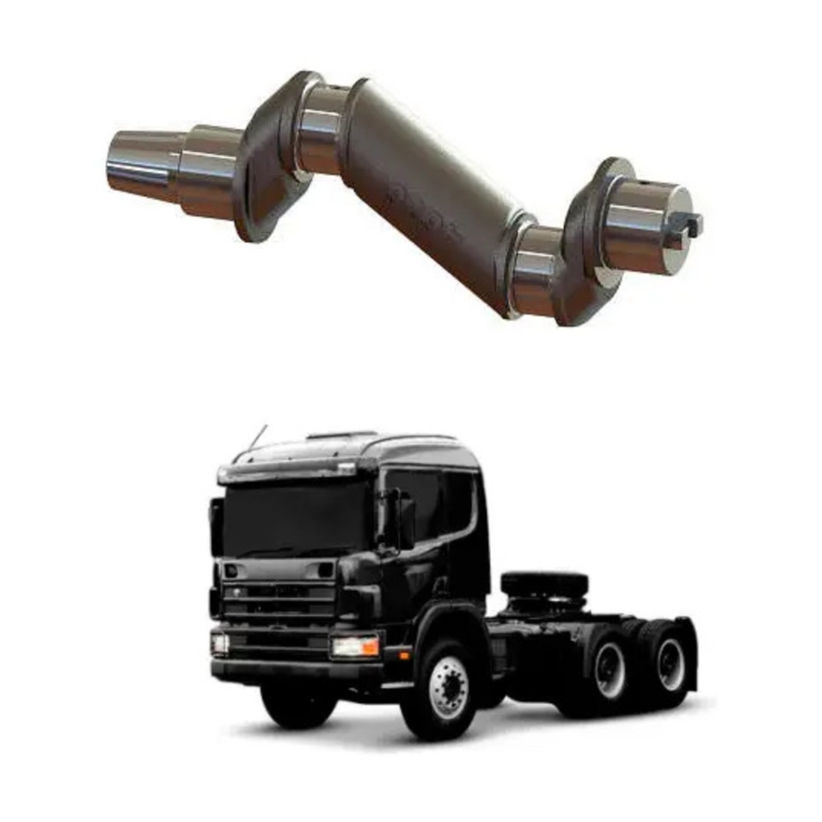 VIRABREQUIM COMPRESSOR 2 CILINDRO 88MM SCANIA SERIE 4 COM CHAVETA SCANIA  (MGK28