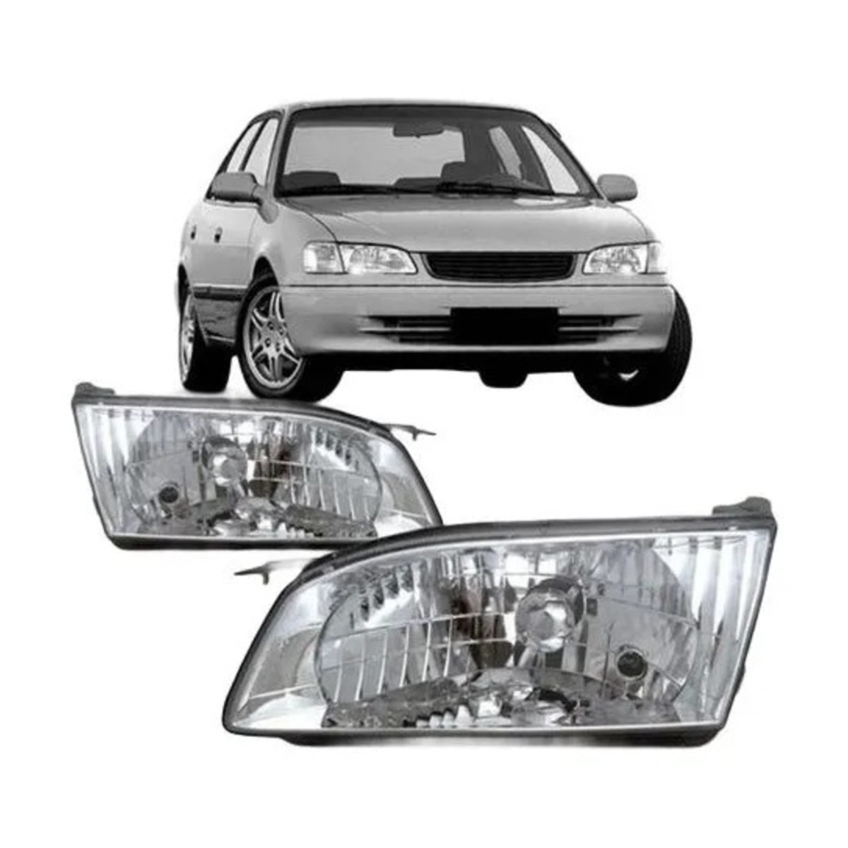 PAR FAROL COROLLA 1998 A 2002 ESQUERDO | DIREITO (K.RF16923-RF16922)