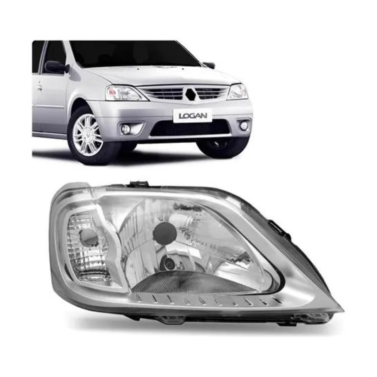 PAR FAROL PRINCIPAL LOGAN 2007 A 2010 ESQUERDO | DIREITO (K.RF27193-RF27194)