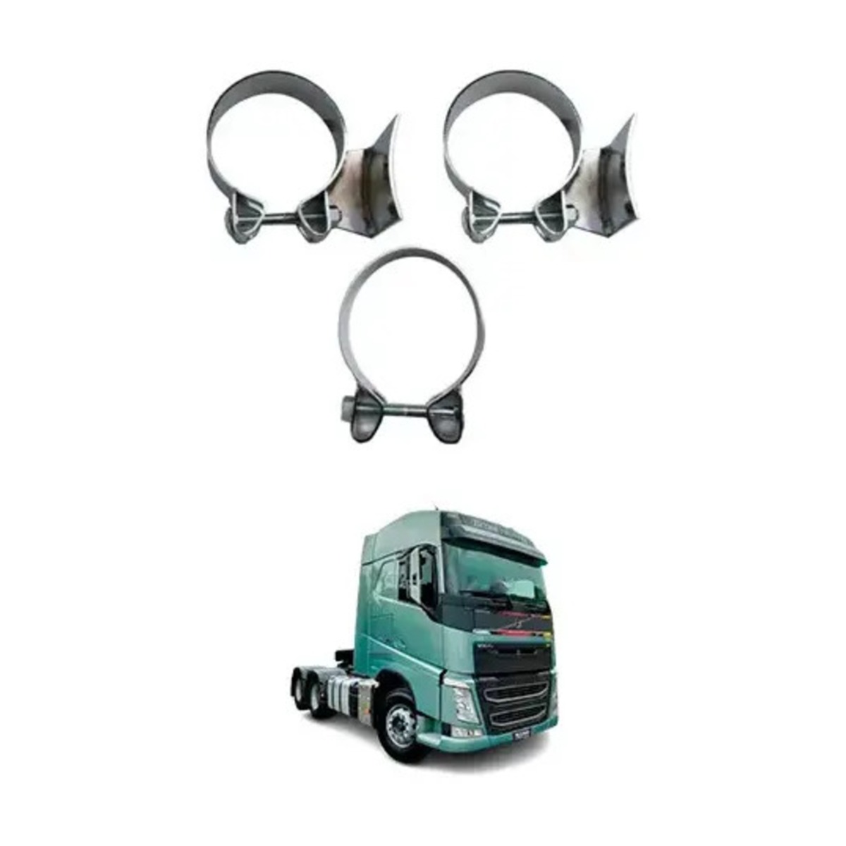 KIT PONTEIRA ESCAPAMENTO VOLVO FH ANO 2015 ATE 2020 FH EURO 3 ANO 2015... (B075V