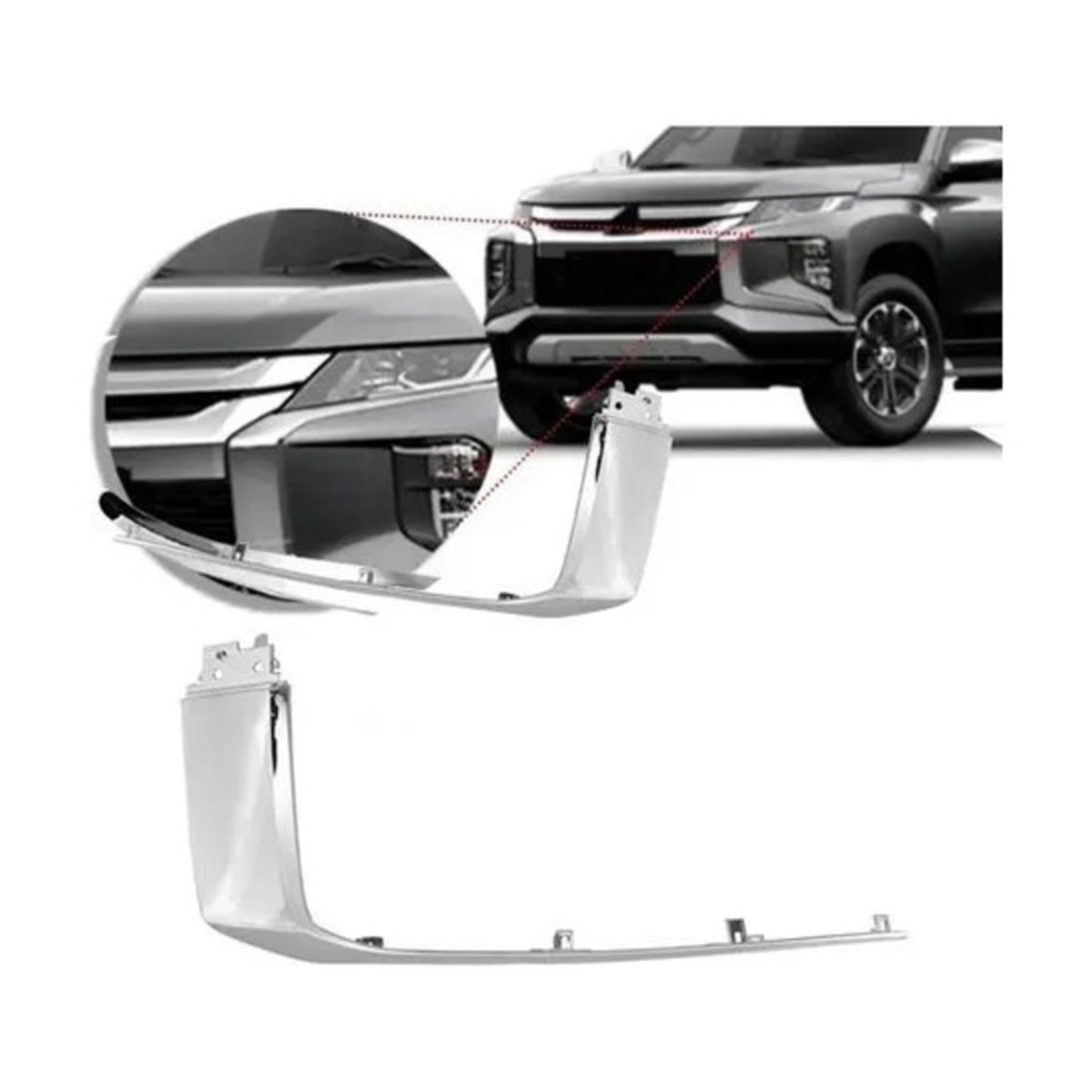 MOLDURA PARA CHOQUE DIAN/TRAS TRITON 2021 A 2025 (RF30869)