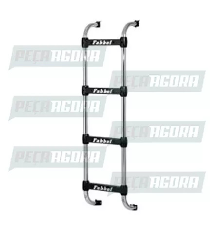 ESCADA TRASEIRA CROMADA PARA SCANIA R P94 310/340 4 DEGRAUS FABBOF (103052)