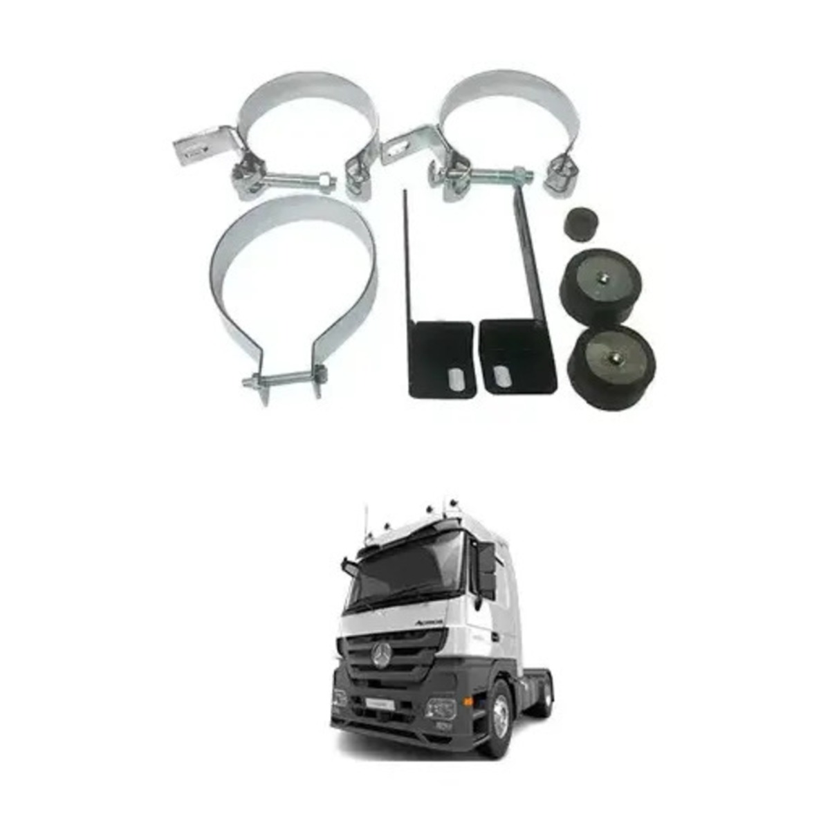 KIT PONTEIRA ESCAPAMENTO MB ACTROS EURO 3 ATE 2011 (B075K)