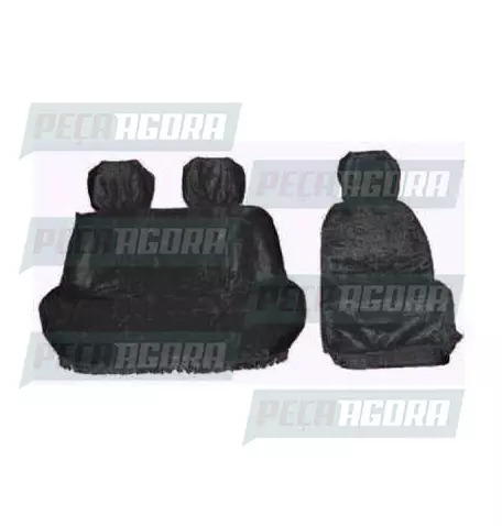 CAPA PELUCIA CHINIL BANCO S/LOGO MB 1215C MOTORISTA/CARONA GAUCHA PRETA (352080)