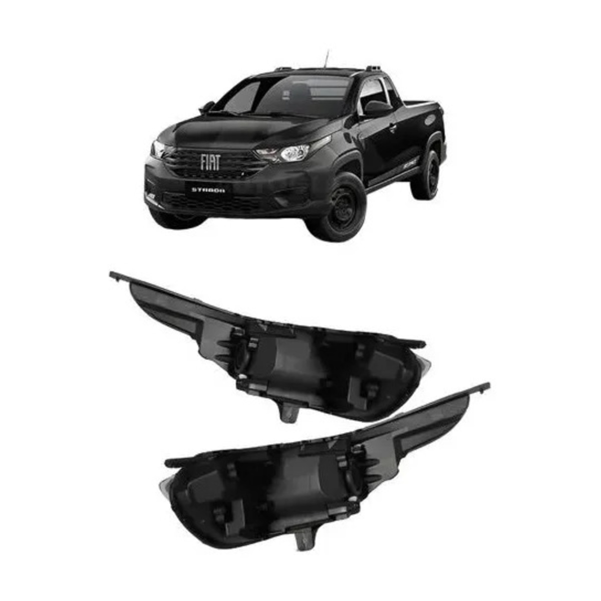 PAR CARCACA FAROL STRADA 2020 A 2024 ESQUERDO | DIREITO (K.RF34467-RF34466)