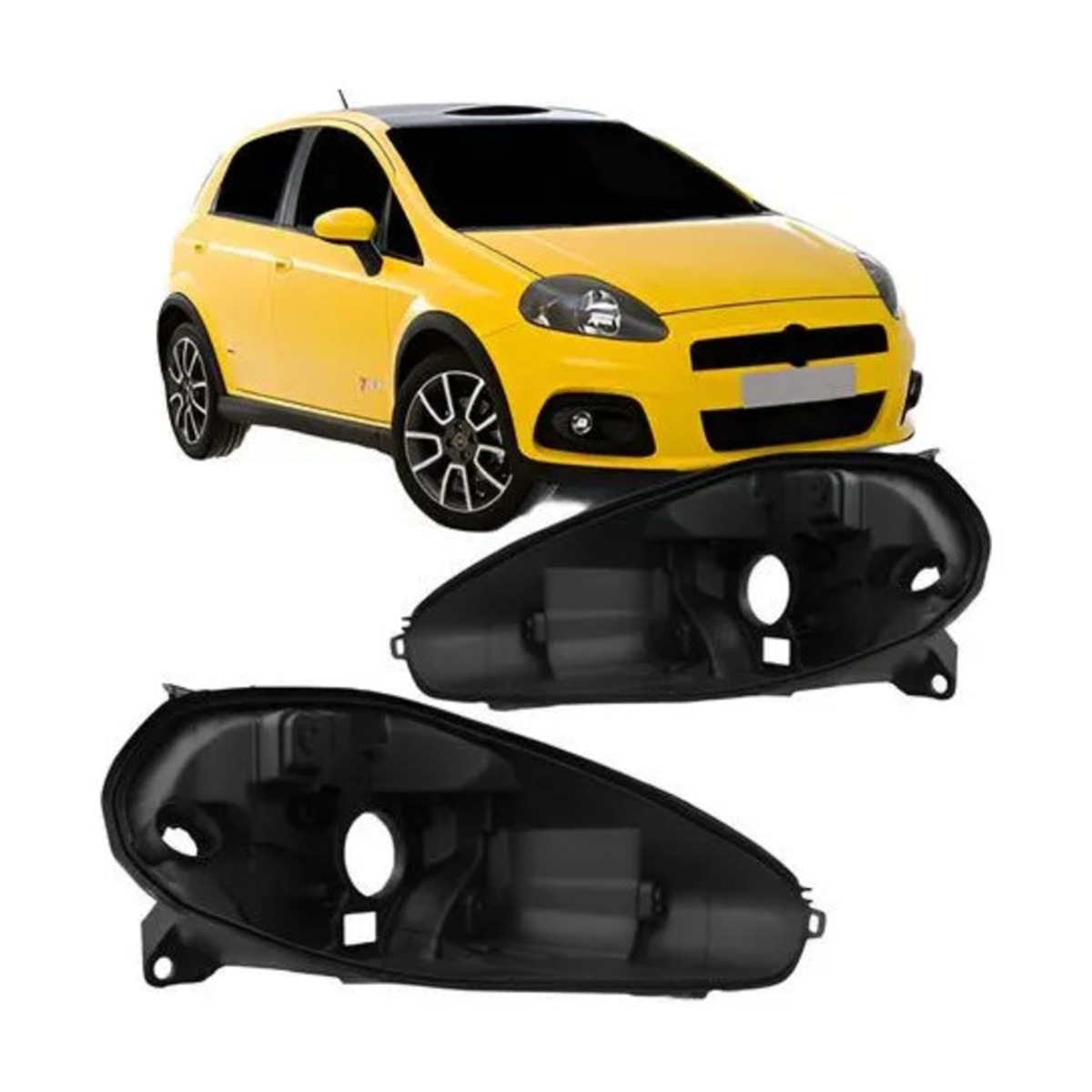PAR CARCACA FAROL PUNTO 2007 A 2012 ESQUERDO | DIREITO (K.RF23443-RF23444)