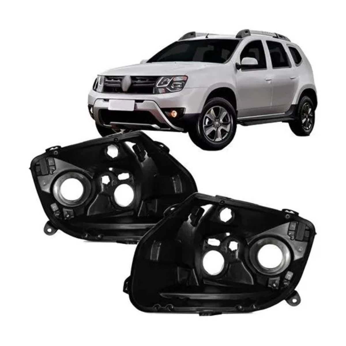 PAR CARCACA FAROL DUSTER 2010 A 2015 ESQUERDO | DIREITO (K.RF31181-RF31180)